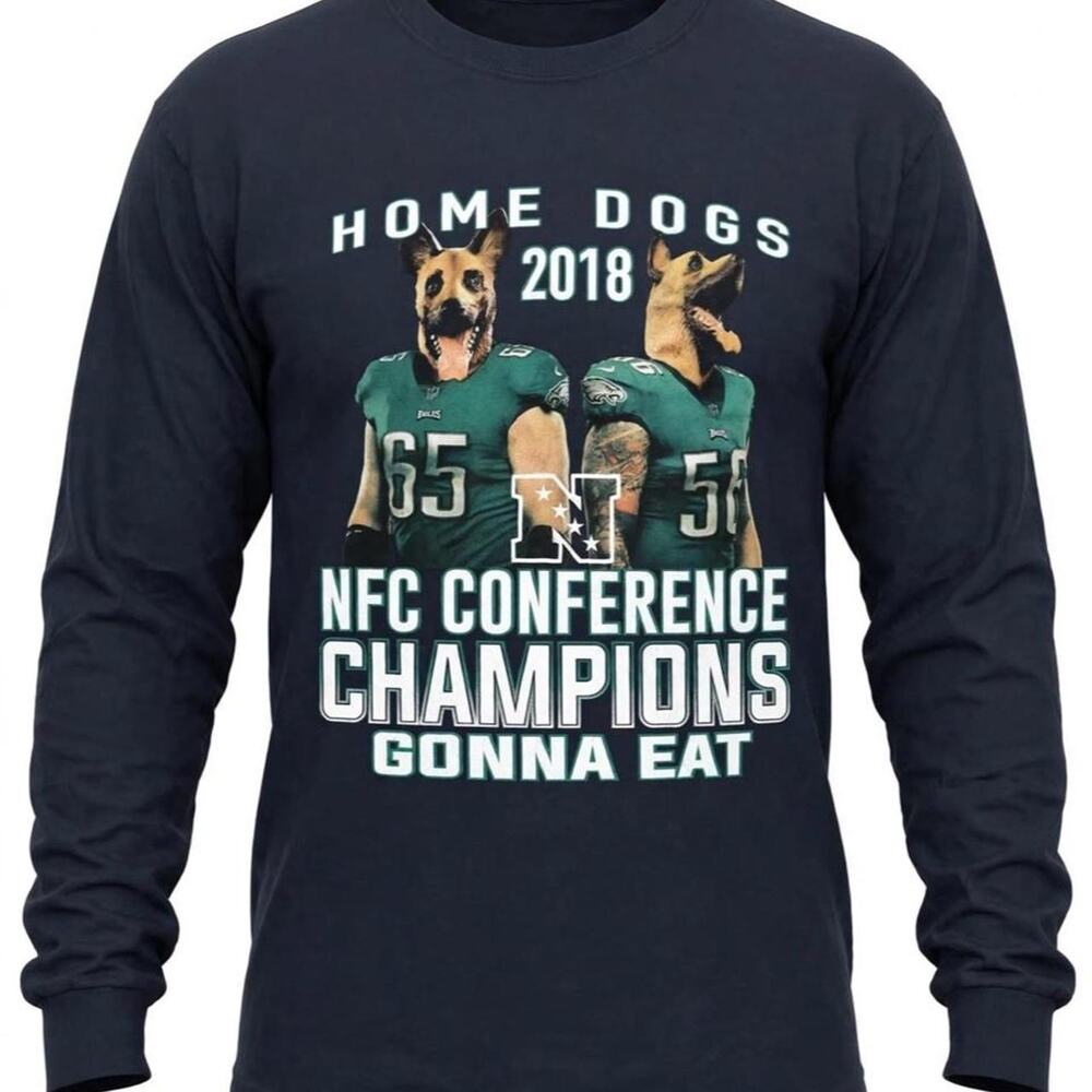Philadelphia Eagles 2018 NFC Conference Champions Shirt L Home Dogs Gonna Eat